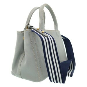 Prada top handbag Canapa handles 2way Blue Tote canvas